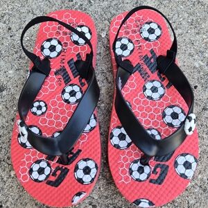 Primark Kids Red Soccer Flip Flops